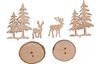 VBS Wooden buildidng kit on bark disc, set of 2