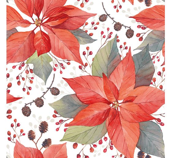 Napkin "Poinsettia & berries"