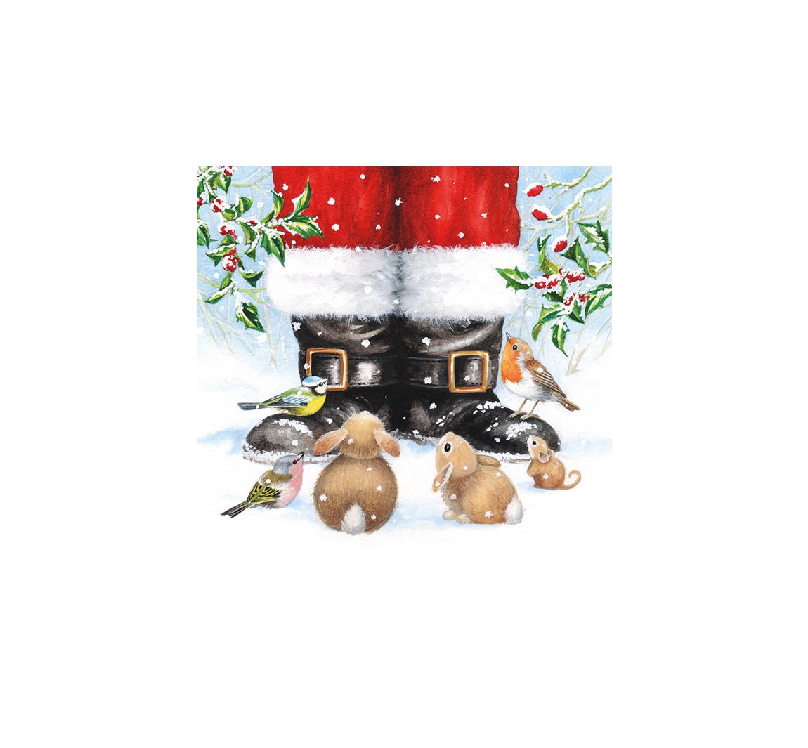 Serviette Santa Claus Stiefel - 20 Stück