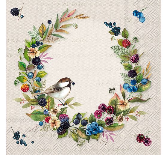 Serviette "Herbstlicher Beerenkranz"