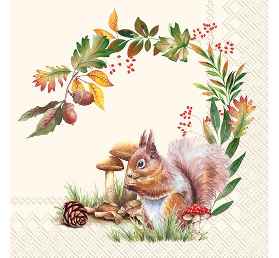 Serviette "Eichhörnchen im Wald"