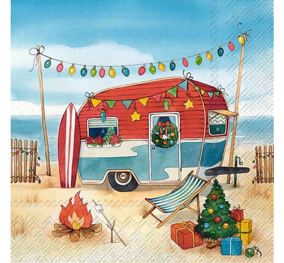 Serviette "Christmas Camping at the Sea"