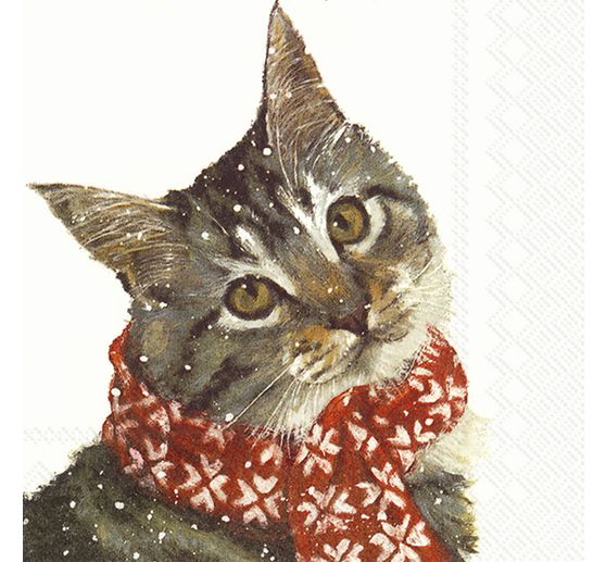 Serviette "Katze mit Schal"