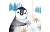 Serviette "Pinguin im Winter"