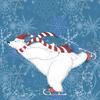 Napkin "Polar bear on ice skates"