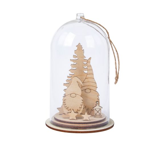 Holz-Steckmotiv "Wichtel mit Tanne"
