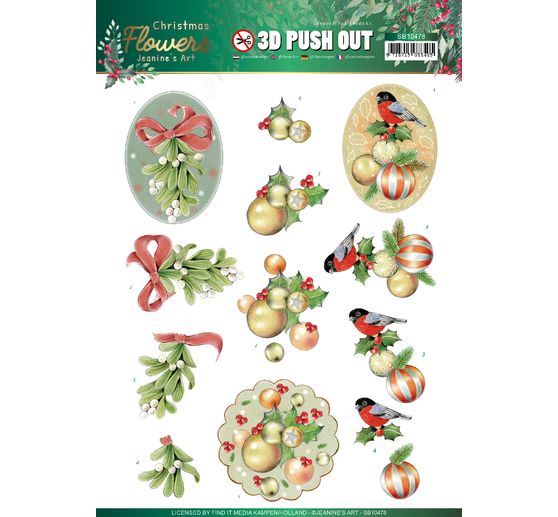 3D punched sheet book "Christmas Flowers"