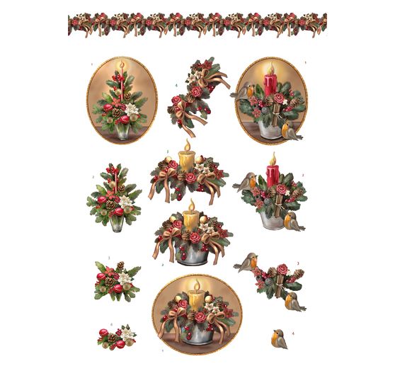 3D punched sheet book "Christmas Flowers"