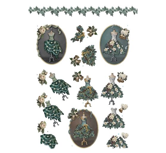 3D punched sheet book "Christmas Flowers"