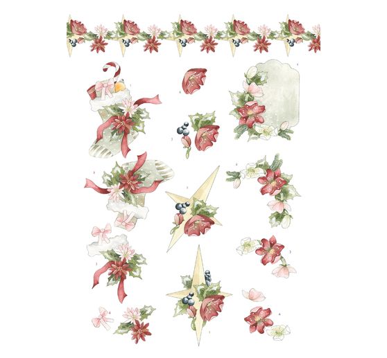 3D punched sheet book "Christmas Flowers"