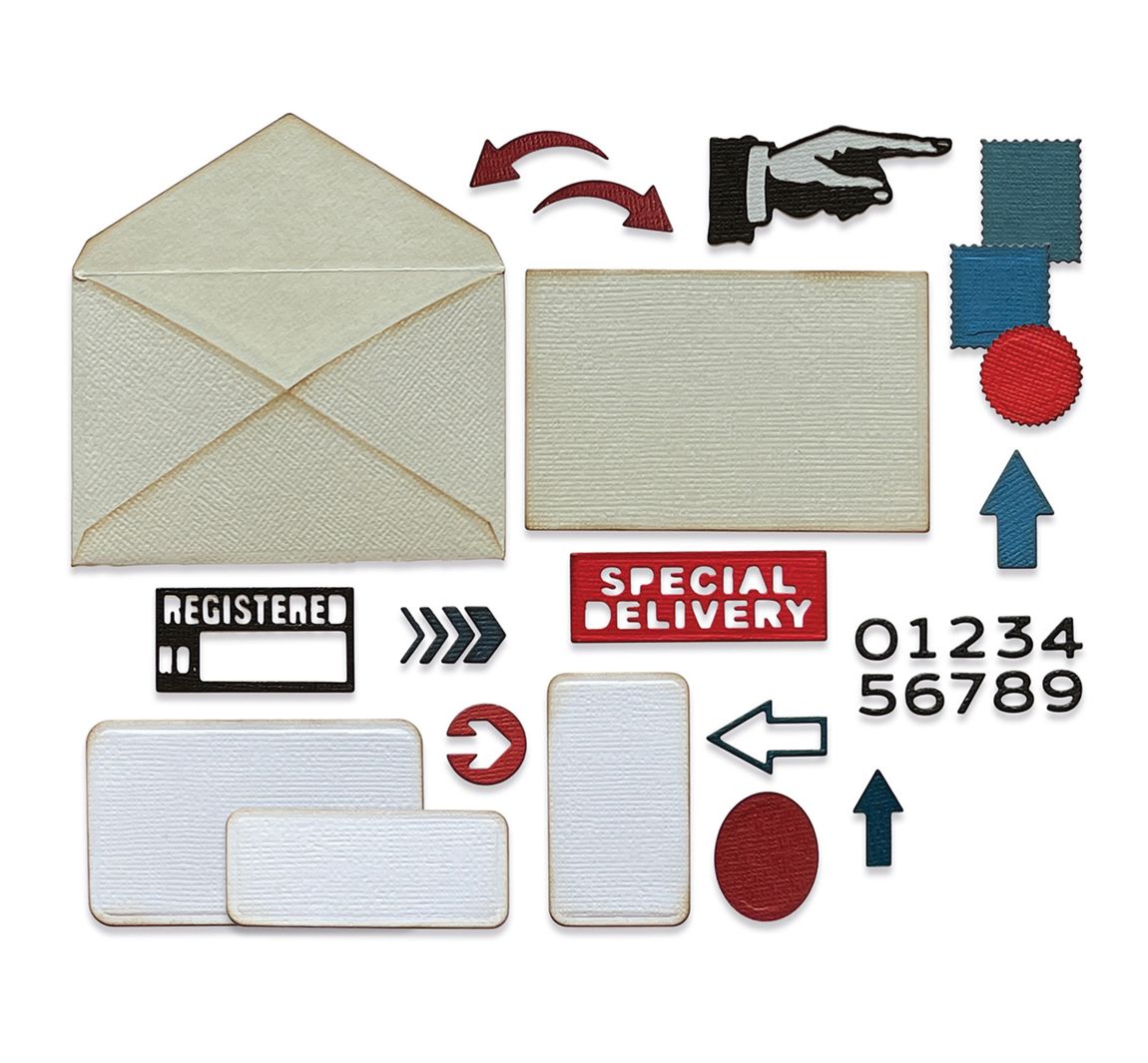 Sizzix Thinlits Stanzschablone Postale by Tim Holtz