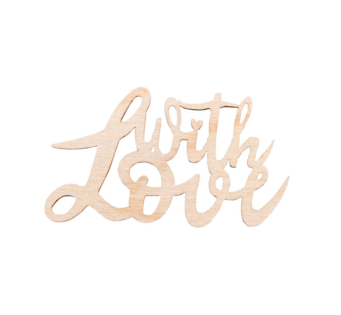 Holz Schriftzug Mini "With Love"
