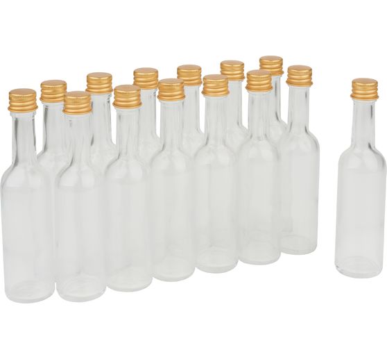 VBS Glasflaschen mit Schraubverschluss, ca. 60 ml, 14 Stück