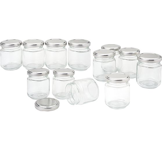 12 Gläser mit Schraubdeckel, rund