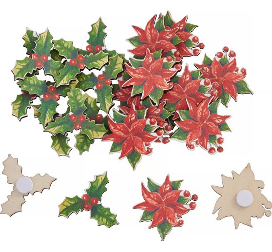 VBS Scatter decoration poinsettias and ilex