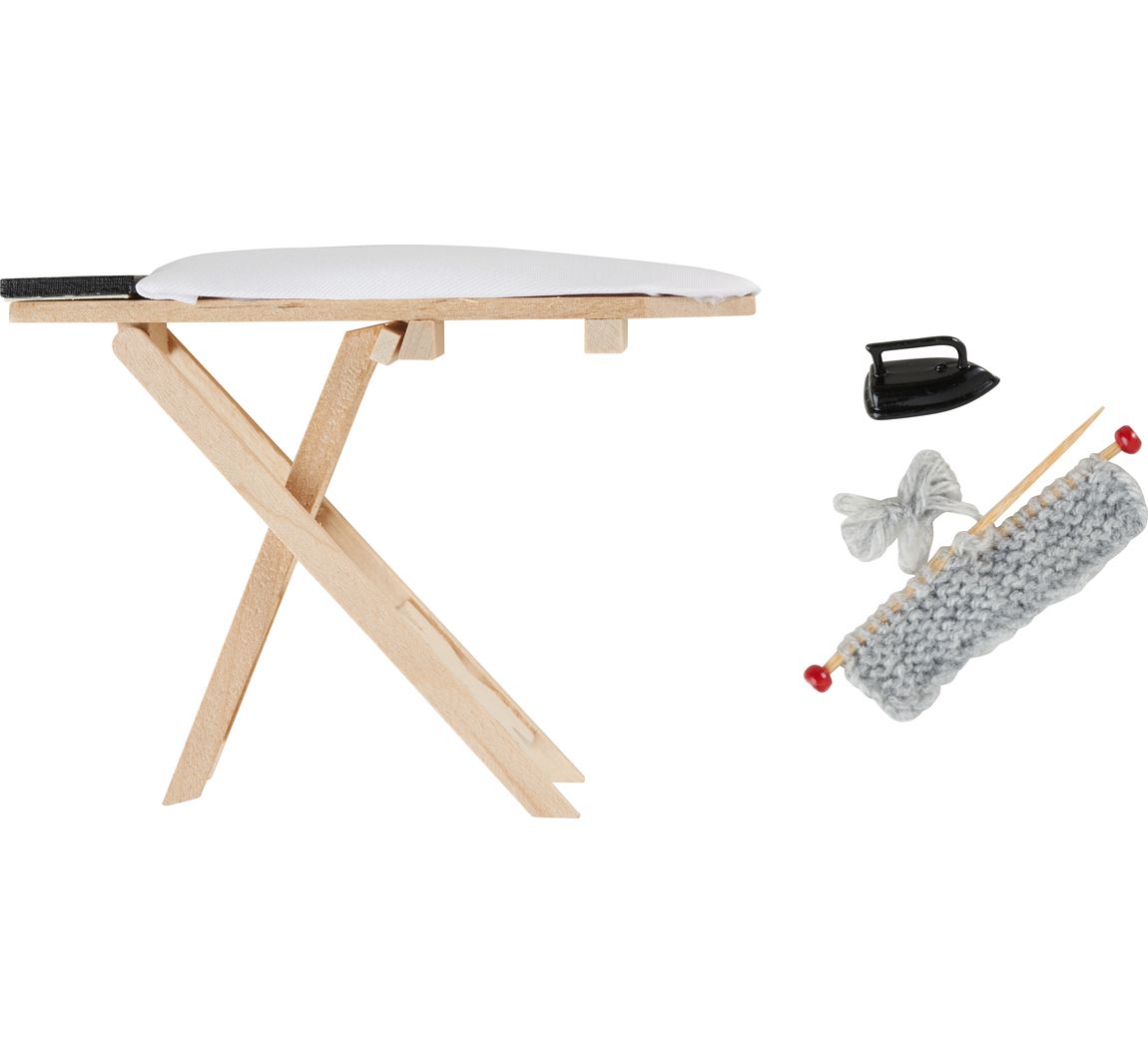 Wichtel-Set "Bügelbrett, Bügeleisen & Strickutensilien"