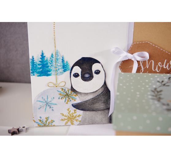 Serviette "Pinguin im Winter"