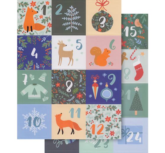 Sticker Adventszahlen "Woodsy Christmas"