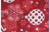 Motiv-Stoff Leinenoptik "Weihnachtskugeln-Rot"