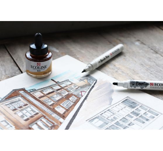 Talens Ecoline Duotip "Schwarz-Grau-Set"