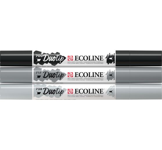 Talens Ecoline Duotip "Schwarz-Grau-Set"