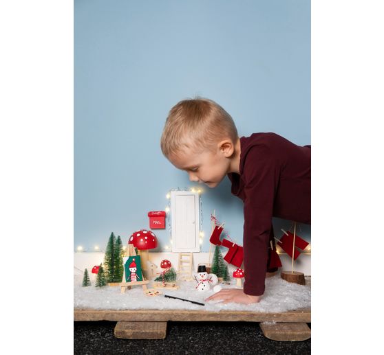 Mini Bastelset Wichteltür "Schneemann"