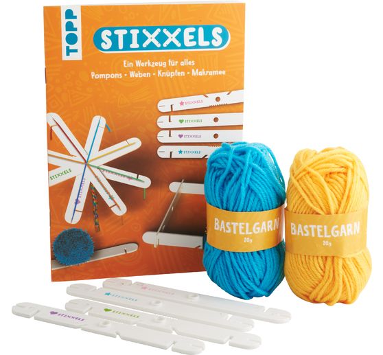 Kreativ-Set "Stixxels – Das Universalwerkzeug für Makramee, Knüpfen, Pompons und