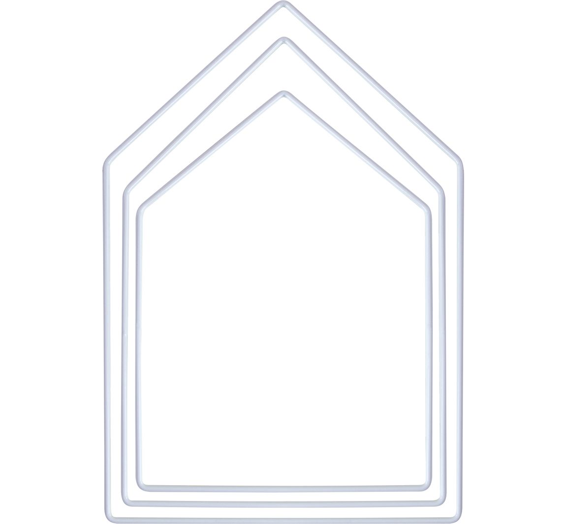 Metallring "Haus", 3er-Set, Weiß