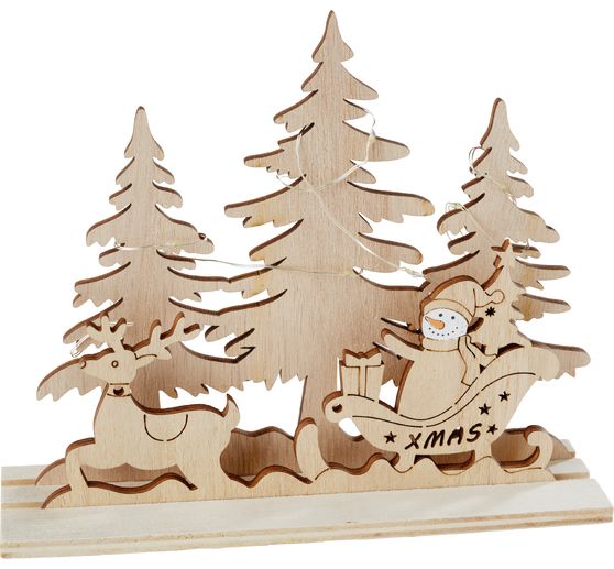 VBS Holz-Steckmotiv "Schlitten mit Schneemann"