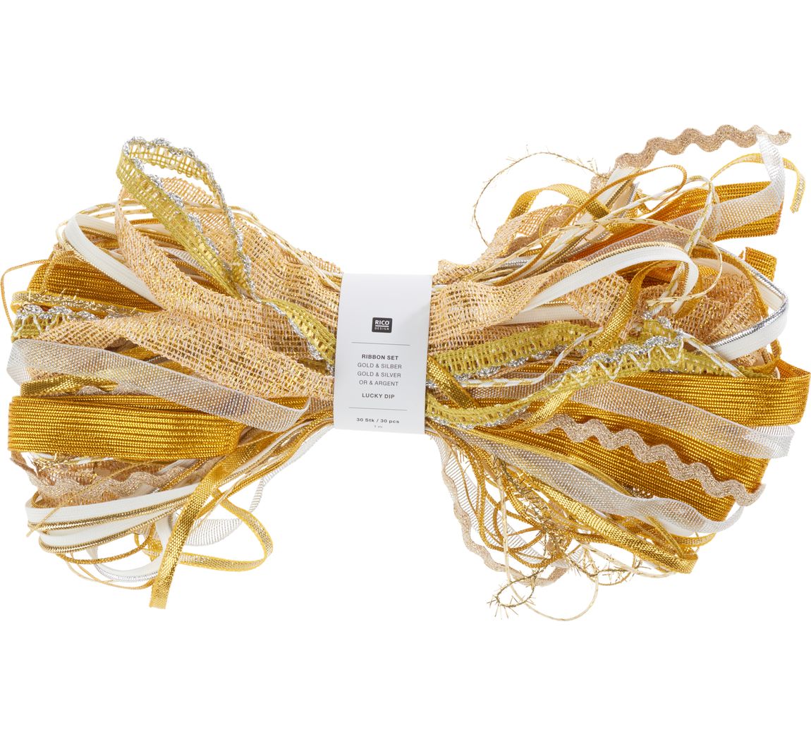 Rico Design Bänder-Set "Lucky dip", Gold-Silber