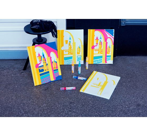 edding 5000 Acrylic "Acrylmarker - Neon", Breit, 5er-Set