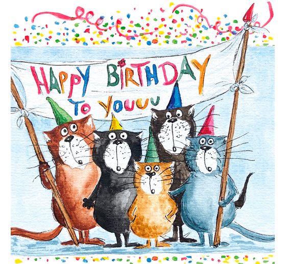 Serviette "Cats Birthday"