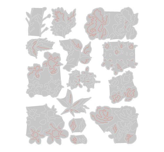 Sizzix Thinlits punching template "Brushstroke Flowers Mini by Tim Holtz" 