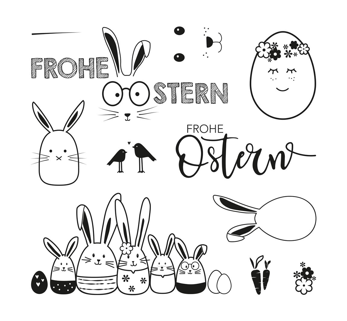 Clear Stamps "Frohe Ostern"
