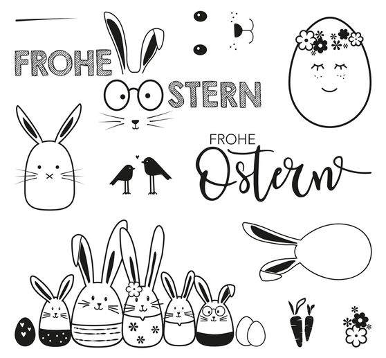 Clear Stamps "Frohe Ostern"
