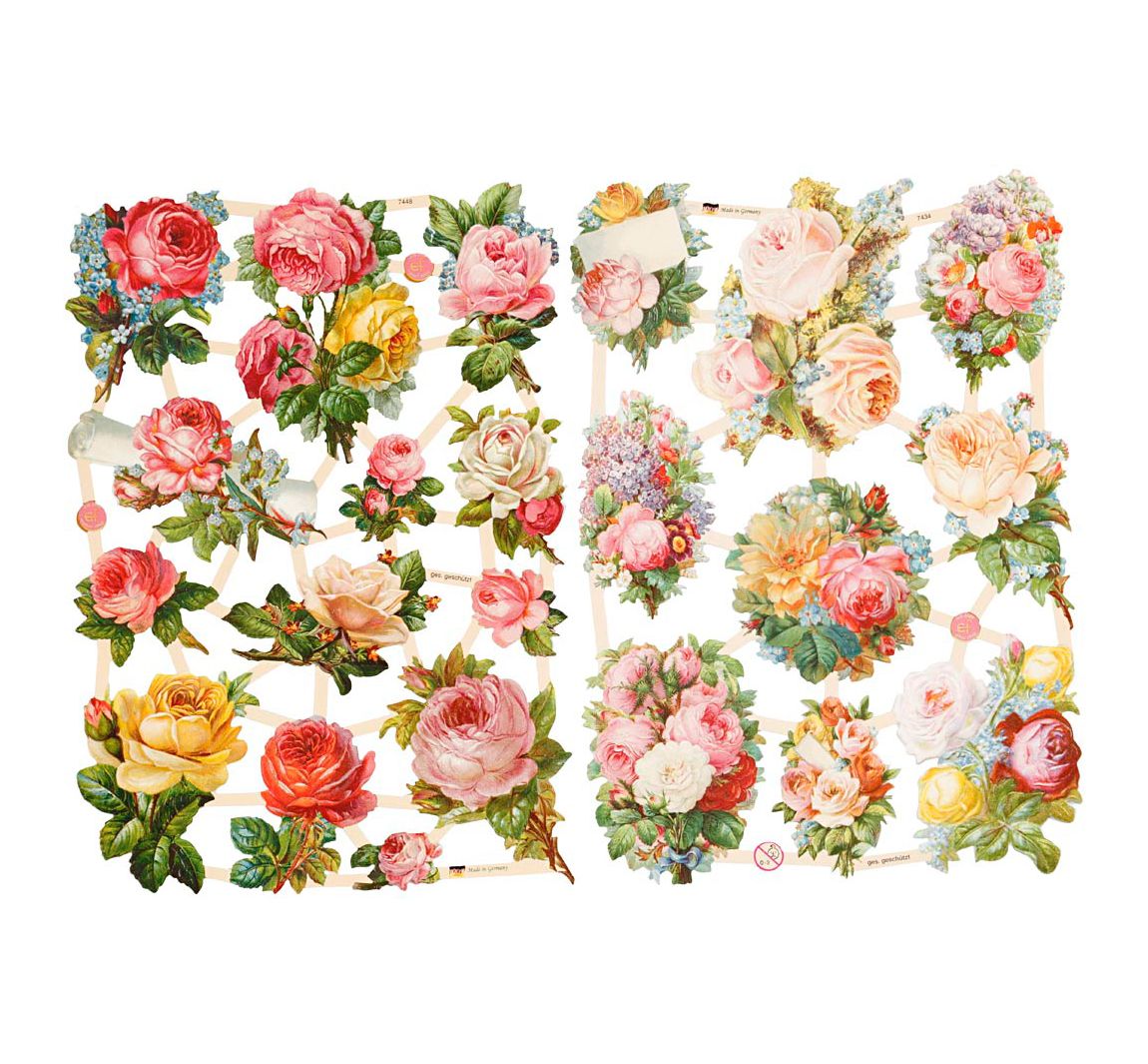 Vintage-Glanzbilder "Rosen"