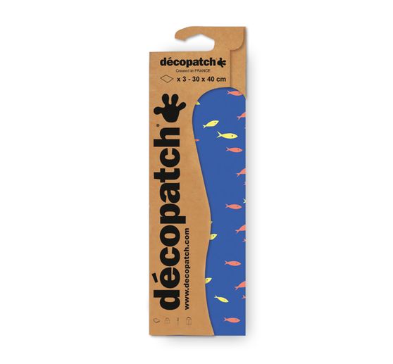 Décopatch-Papier fluoreszierend "Fische"