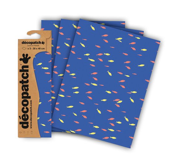 Décopatch-Papier fluoreszierend "Fische"