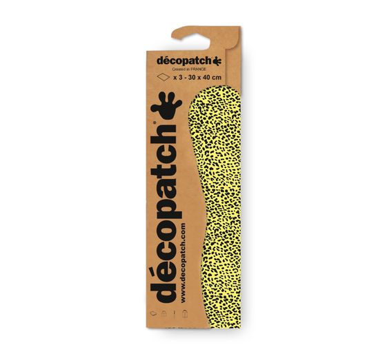 Décopatch-Papier fluoreszierend "Yellow Leoprint"