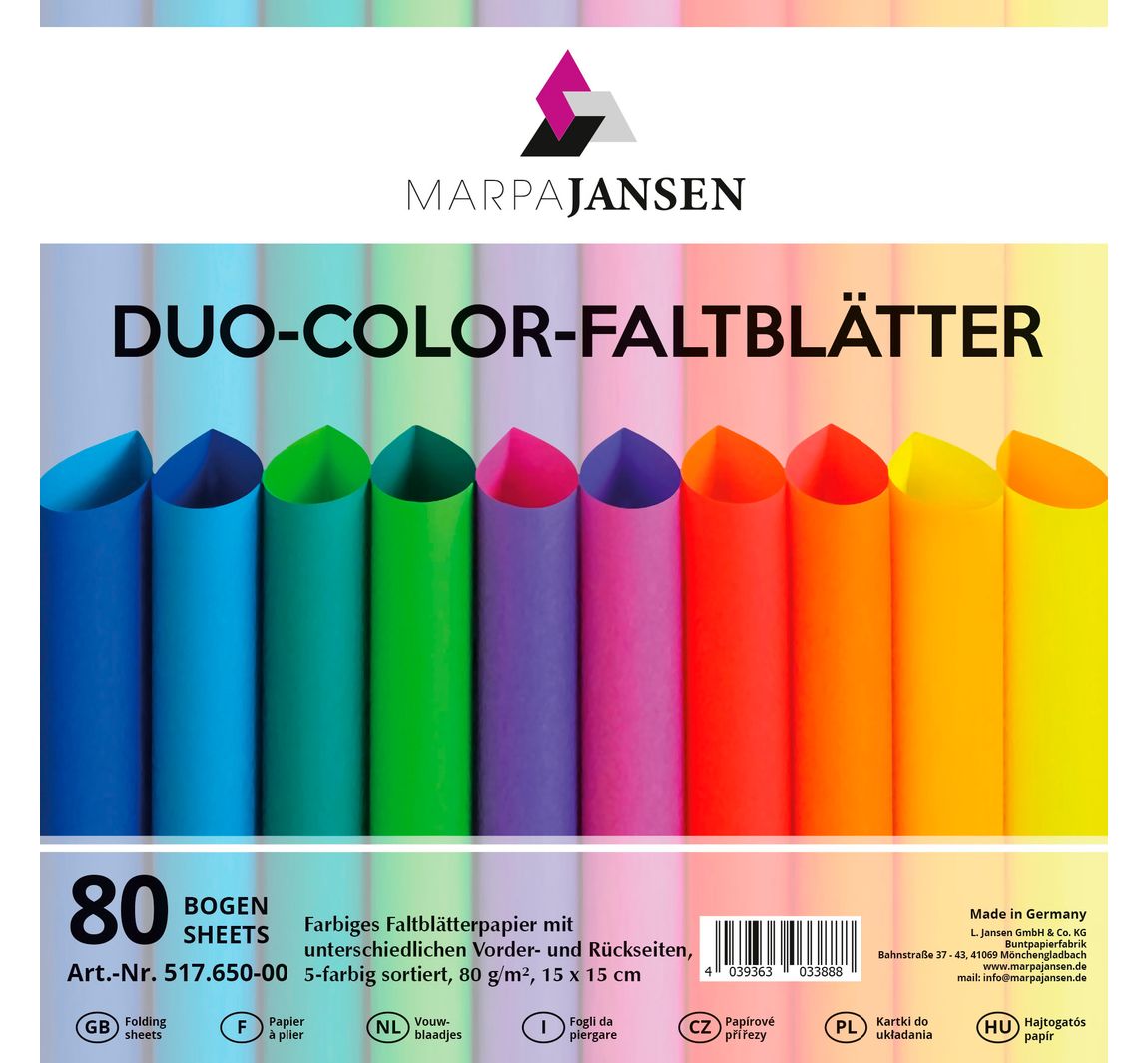 Faltblätter "Duo-Color", Rainbow Colors