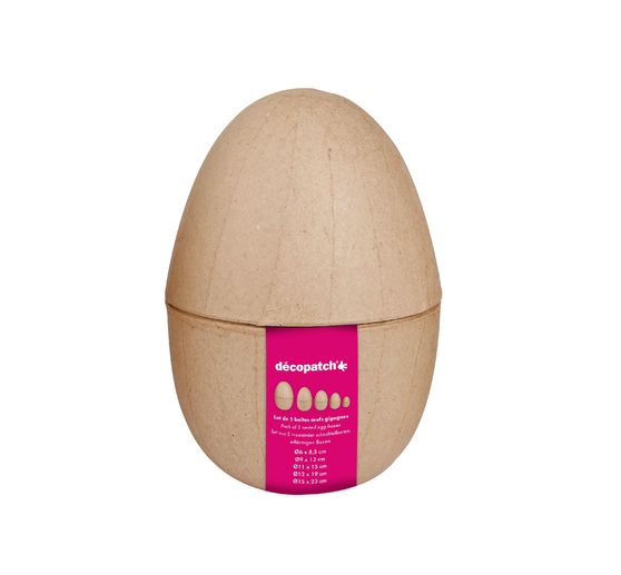 Pappmaché-Eier, teilbar, 5-er Set