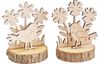 VBS Holzsteckmotiv auf Rindenscheiben "Vögel und Blumen"