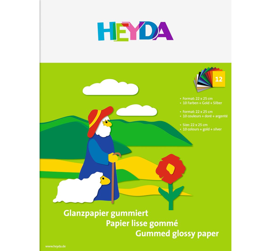 Glanzpapier-Heft "Farbig sortiert"