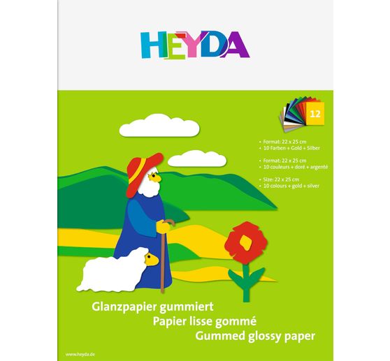 Glanzpapier-Heft "Farbig sortiert"