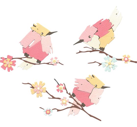 Sizzix Thinlits Stanzschablone "Painted Birds"
