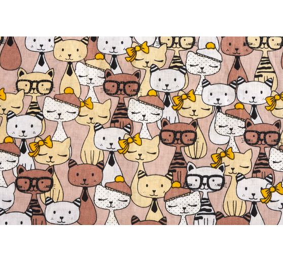 Cotton fabric "Funny cats"