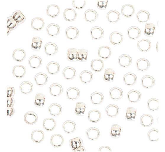 Quetschperlen, Silber, 2 mm