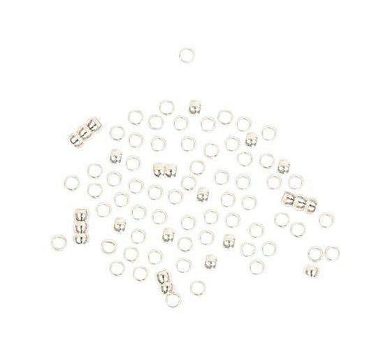 Quetschperlen, Silber, 2 mm