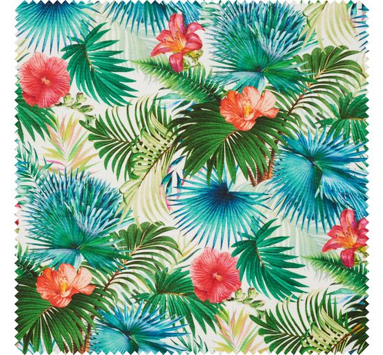 Motiv-Stoff Leinenoptik "Tropical"