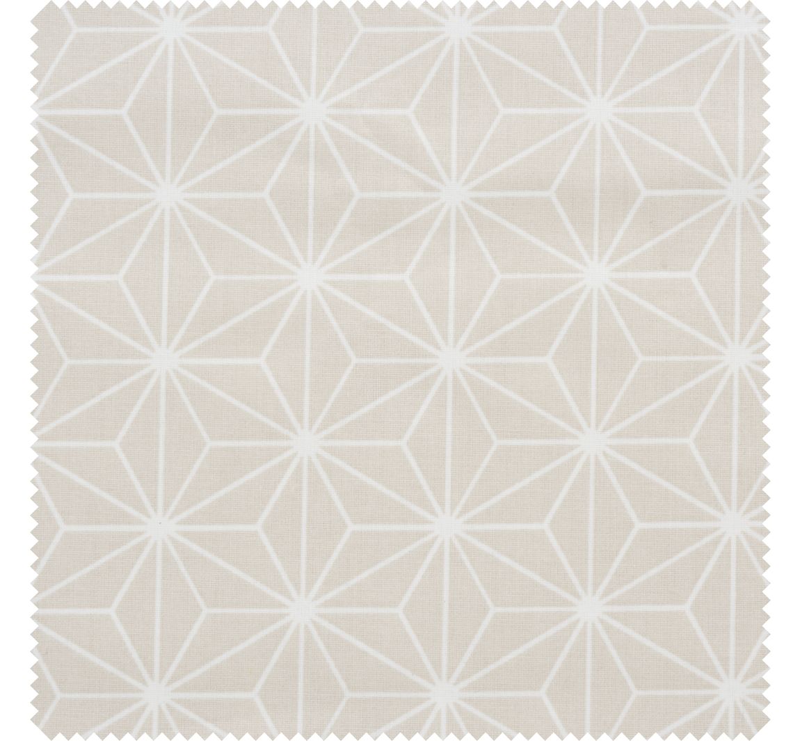 Baumwoll-Stoff "Geometrischer Stern" Polyester beschichtet - Beige